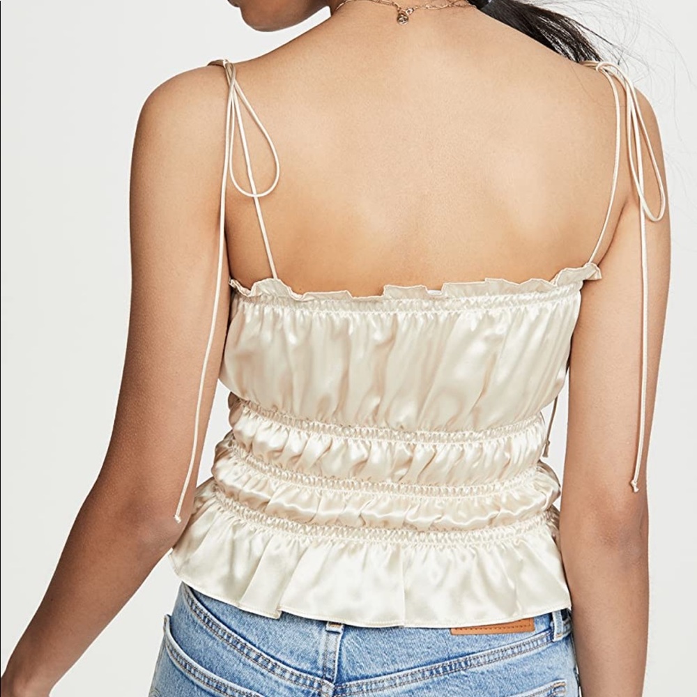 Reformation Cream Satin Tank Top - Picture 2 of 4